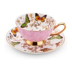 LURRIER Butterfly Pattern Cup and Saucer Set