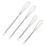 Wingsflying 4 pack of mini wire kitchen whisks, two 5-inch whisks and two 7-inch whisks